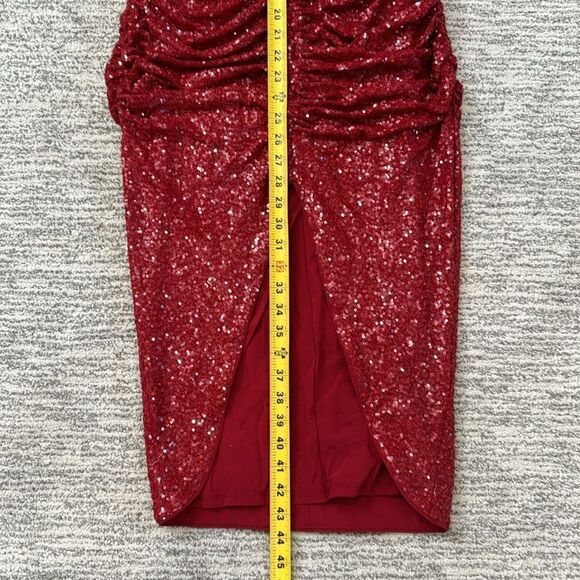 NWT Susana Monaco Sequin V-Neck Halter Dress in Berries Small - Picture 11 of 14